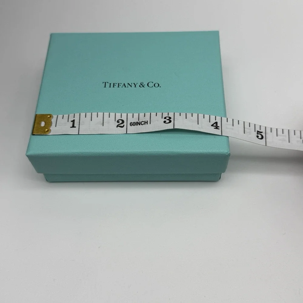 EMPTY Tiffany & Co Blue Jewelry Gift Box w Ribbon & Cotton Filling 4x3.5x1.5